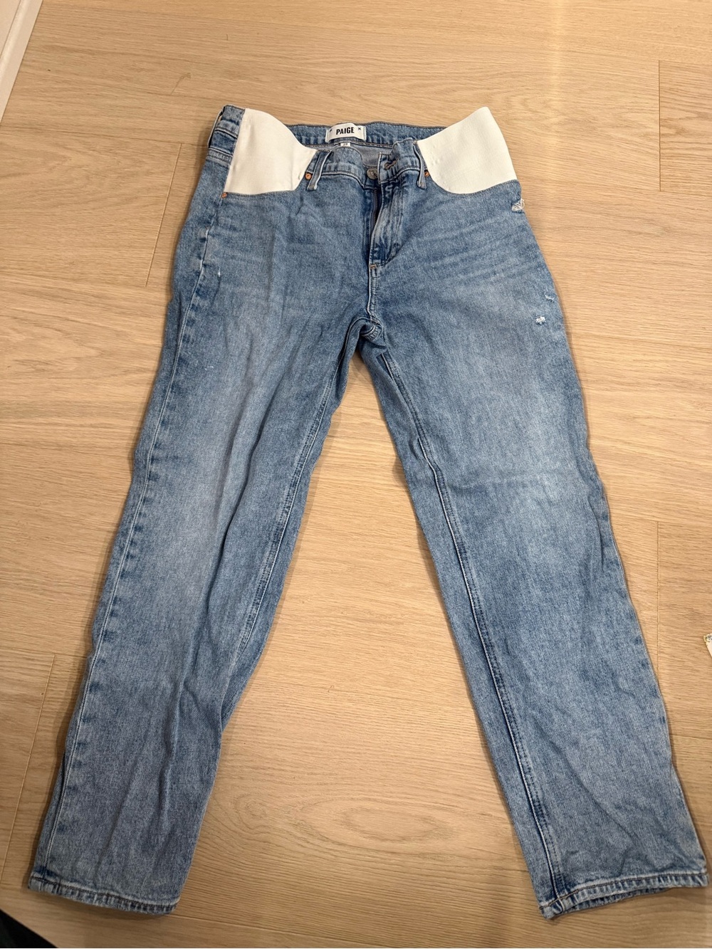 PAIGE maternity light Blue Denim Jeans with Waist Panel